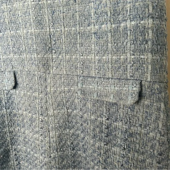 Zara Blue Tweed V-Neck Romper Blogger Favorite - Picture 7 of 8